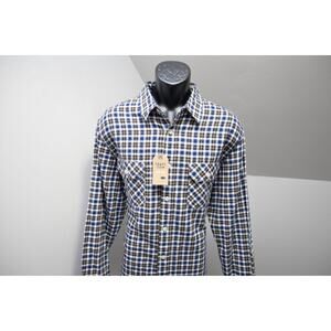 Chaps Ralph Lauren Rugged Fitted Flannel Shirt Plaid Button Up Mens Sz Large NWT